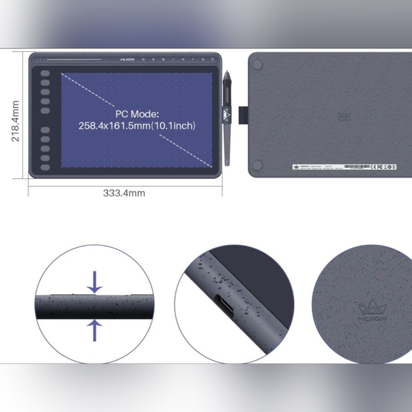 NIB - HUION HS611 Creative Pen Tablet - Graphics Drawing Tablet - Picture 8 of 11